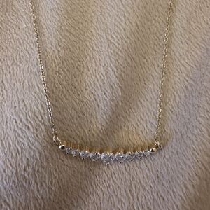 Park Lane Gold Bar Necklace with Clear Crystals
